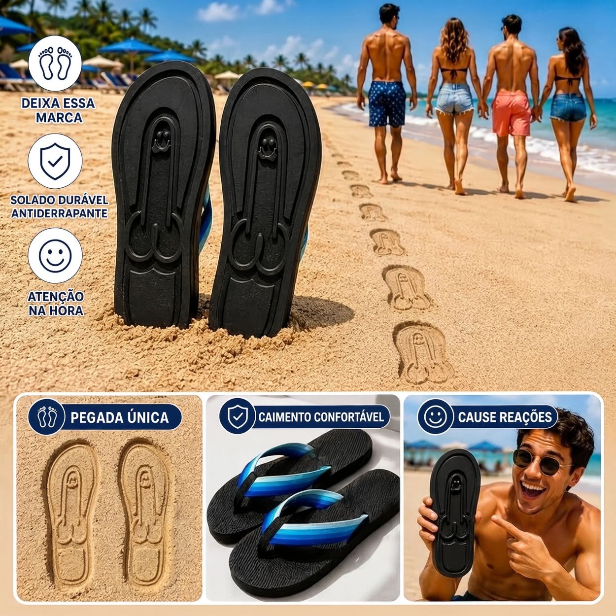 Chinelo Happy by Sheylla | Você Pisa, Ele Deixa o Recado